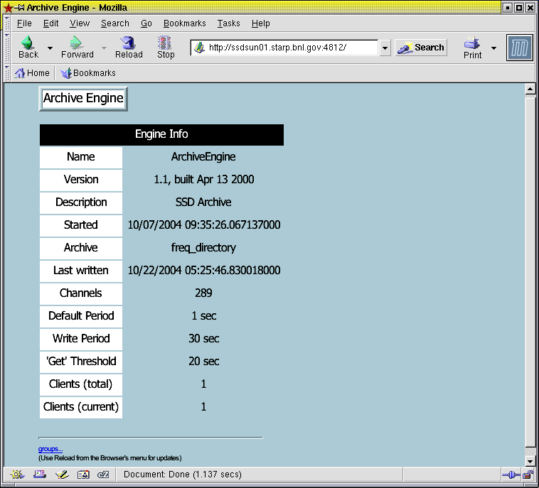 ArchiveEngine running