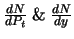 $\frac{dN}{dP_{t}} \ \& \ \frac{dN}{dy}$