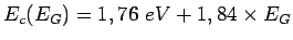 $ E_c (E_G) = 1,76 \,\, eV + 1,84 \times E_G$