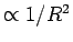 $ \propto 1/R^2$