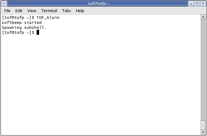 Starting TOF Alarm Handler