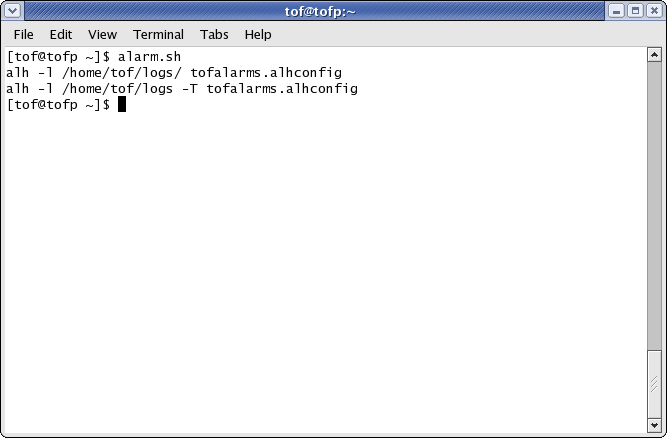 Check if TOF Alarm Handler is running