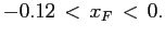 $ -0.12 \,<\,x_F \, <\,0.$