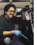 Damian repairing his motorcycle, BRAP BRAP